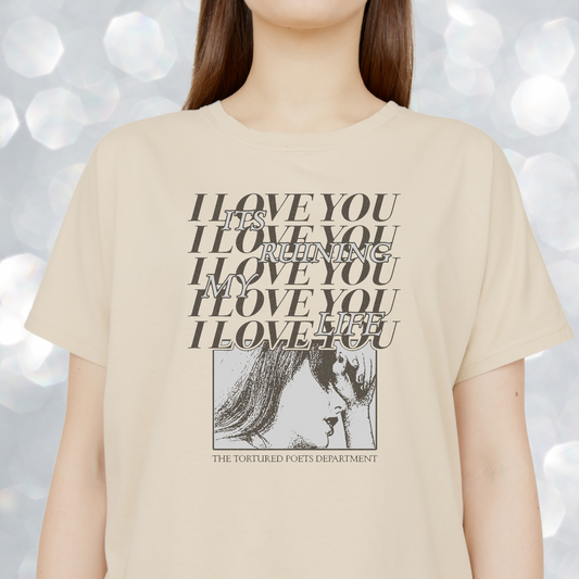 i love you tortured poet's department tee - sand